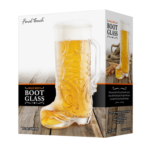 Zoom to enlarge the Final Touch • Wild West Boot Glass 22 oz