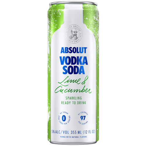 Zoom to enlarge the Absolut Vodka Soda • Lime Cucumber 4pk-12oz