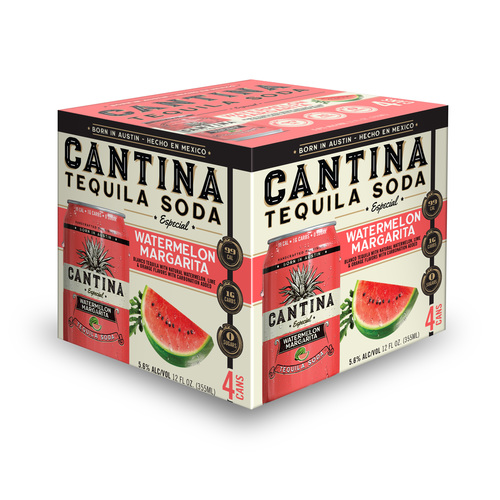 Zoom to enlarge the Cantina Tequila & Soda &bull; Watermelon Marg 4pk-12oz