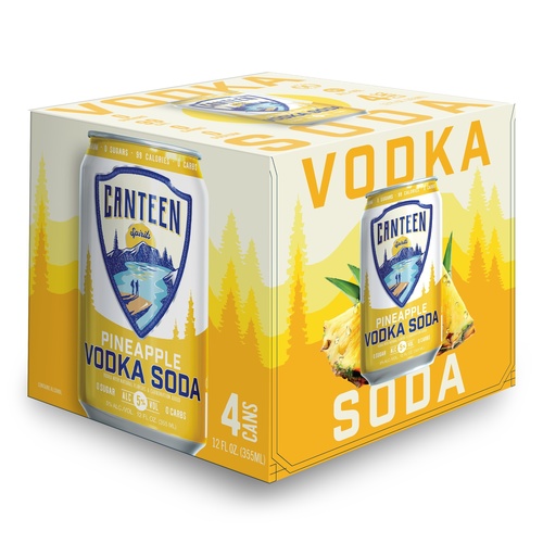 Zoom to enlarge the Canteen Vodka + Soda &bull; Pineapple 4pk-12oz