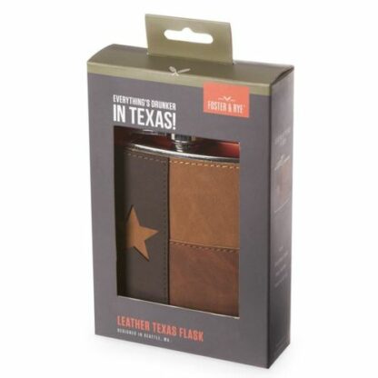 Zoom to enlarge the True Flask • Texas Lonestar Faux Leather & Ss