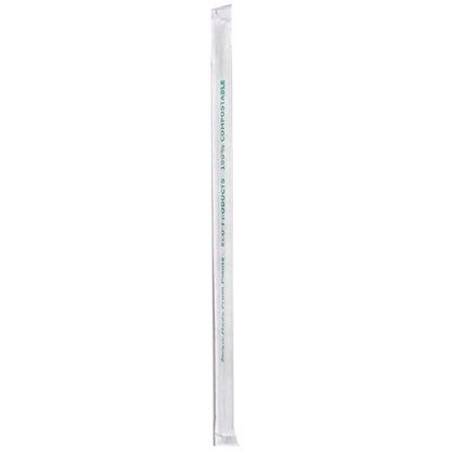 Zoom to enlarge the Straws •compostable• 7 3 / 4″ Jumbo Green 10 / 250