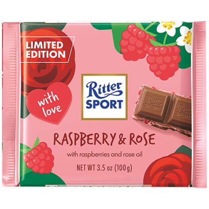 Zoom to enlarge the Ritter Sport Chocolate Bar • Milk Chocolate Raspberry & Rose