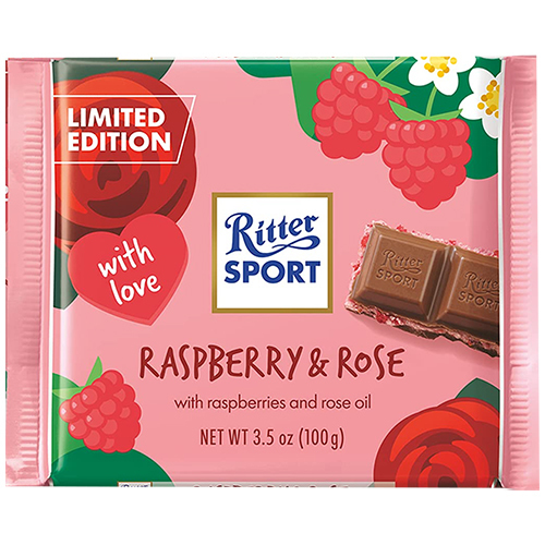 Zoom to enlarge the Ritter Sport Chocolate Bar • Milk Chocolate Raspberry & Rose