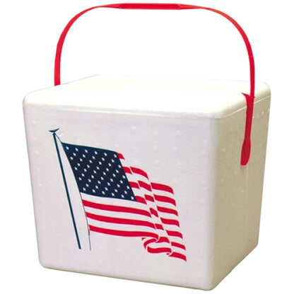 Zoom to enlarge the Lifoam American Flag Polystyrene Foam Cooler