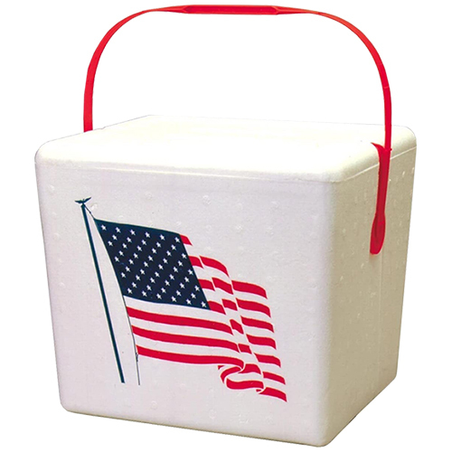 Zoom to enlarge the Lifoam American Flag Polystyrene Foam Cooler