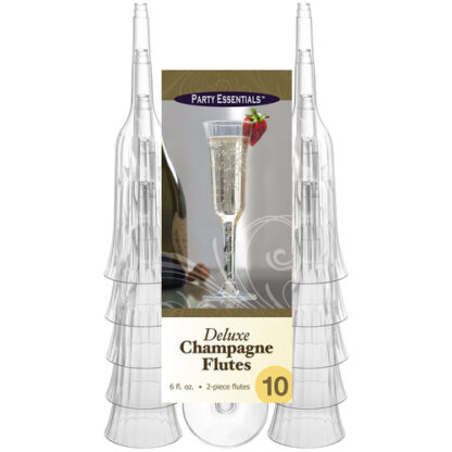 Zoom to enlarge the Party Essentials Deluxe Plastic Champagne Flute  6 oz 2 Pc