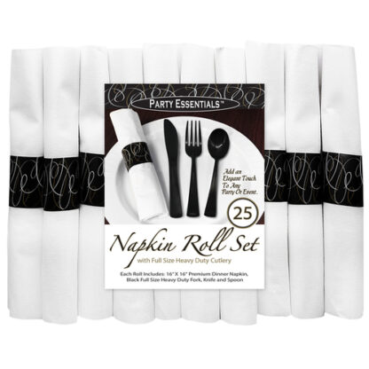 Zoom to enlarge the Party Ess • Napkin Rolls with Cutlery • 25ct Bag