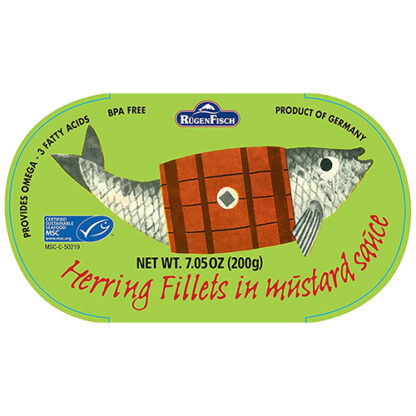 Zoom to enlarge the Rugenfisch Herring Fillets • Mustard (Retro)