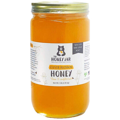 Zoom to enlarge the Walker Honeycomb with Clover Honey In Mason Jar