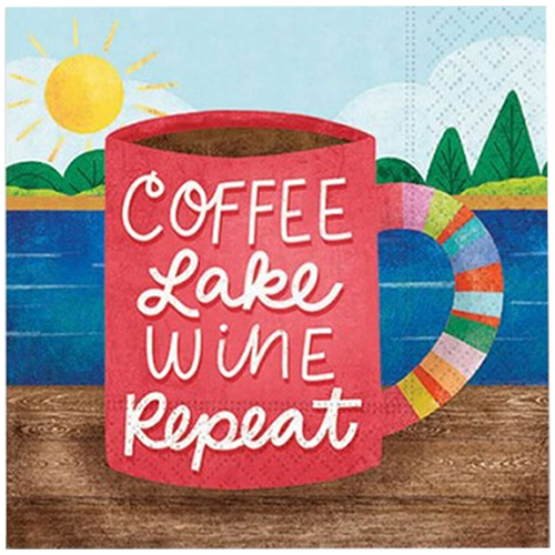 Zoom to enlarge the Design Design Napkins &bull; Coffee Lake Wine Repeat