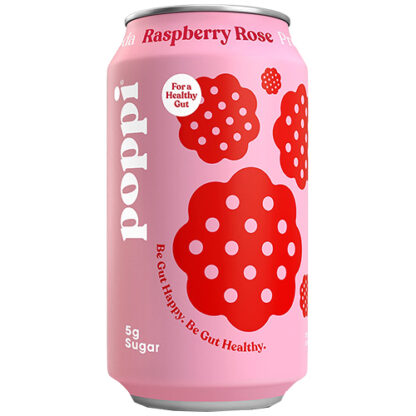 Zoom to enlarge the Poppi Prebiotic Soda • Raspberry Rose 4 Pack