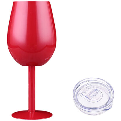 Zoom to enlarge the Wine Glass • Doublewall Stemmed with Red Lid