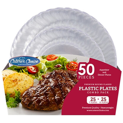 Zoom to enlarge the Caterer Choice Clear Plastic Plate Combo Pack