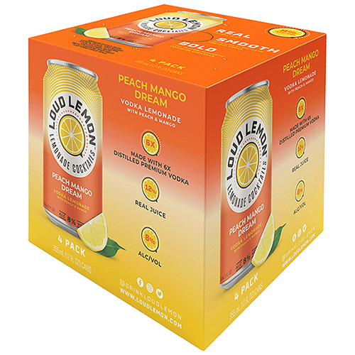Zoom to enlarge the Loud Lemon Cocktails &bull; Peach Mango Dream 4pk-12oz