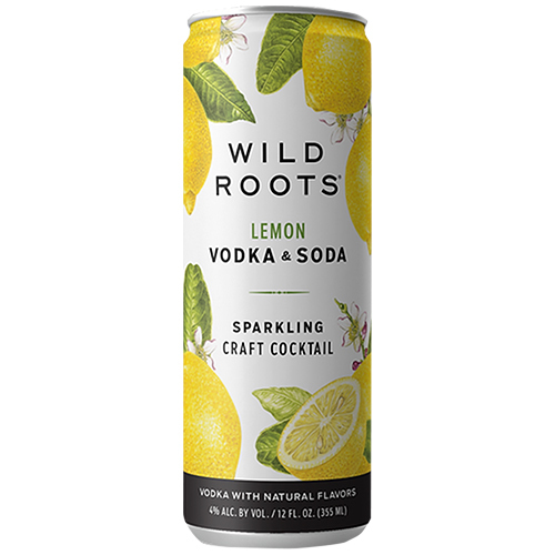 Zoom to enlarge the Wild Roots Vodka + Soda &bull; Lemon 4pk-12oz