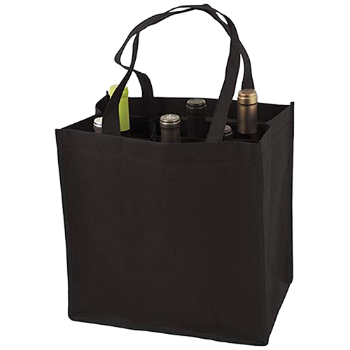 Zoom to enlarge the True Fab &bull; 6 Bottle Tote Black