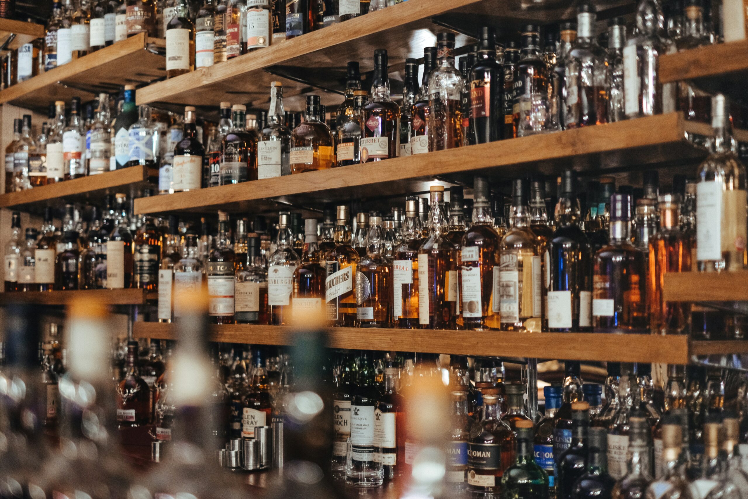 shelf of the best bourbons for an old fashioned