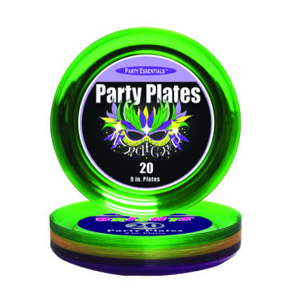 Zoom to enlarge the Mardi Gras • Party Plates 9″ Disposable Plastic