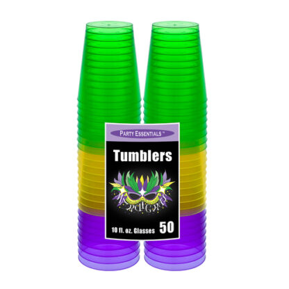 Zoom to enlarge the Mardi Gras • Tumbler 10 oz Plastic Disposable