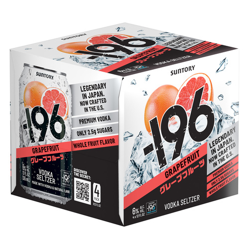 Suntory 196 Vodka Seltzer • Grapefruit 4pk12oz