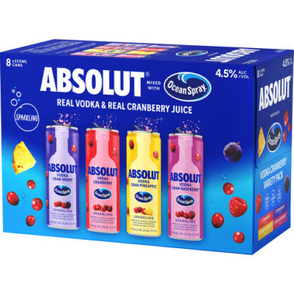 Zoom to enlarge the Absolut + Ocean Spray Cocktails Variety Pack 8pk