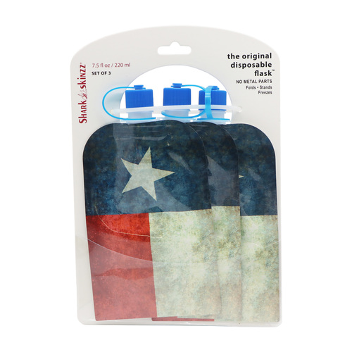 Zoom to enlarge the Shark Skinzz Flask Disposable • Texas Flag 3 Pack