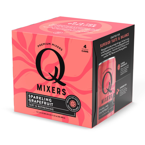 Zoom to enlarge the Q Drinks • Pink Grapefruit Soda Slim Can 7.5oz 4pk