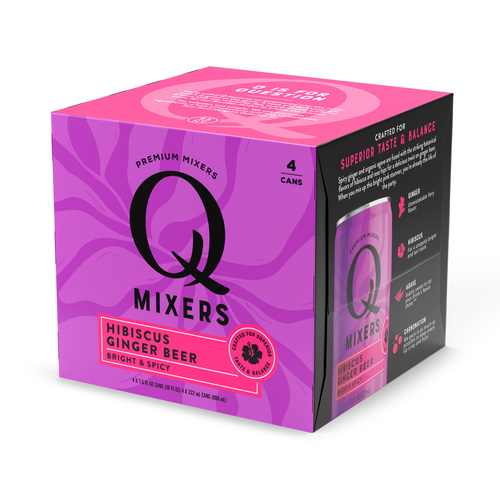 Zoom to enlarge the Q Drinks • Hibiscus Ginger Beer Slim Can 7.5oz 4pk