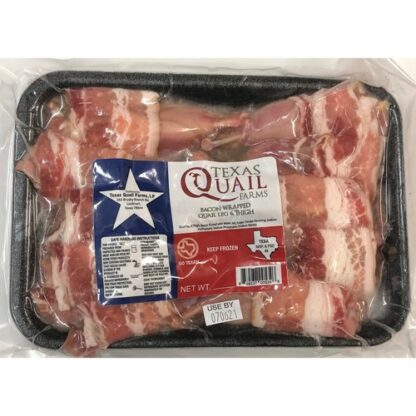 Zoom to enlarge the Meat Quail • Texas Quail Farms Bacon Wrapped Legs and Thighs