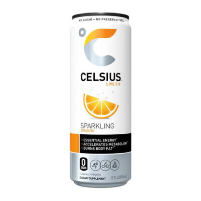 Zoom to enlarge the Celsius Sparkling No-carb Energy Drink • Orange