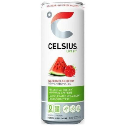 Zoom to enlarge the Celsius Sparkling No-carb Energy Drink• Watermelon Berry