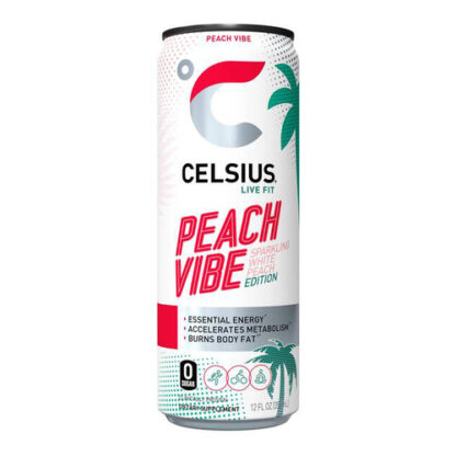 Zoom to enlarge the Celsius Sparkling No-carb Energy Drink • Peach Vibe