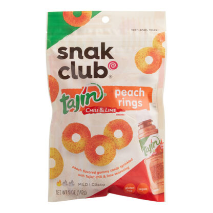 Zoom to enlarge the Snak Club Tajin Chili & Lime Bag • Peach Rings