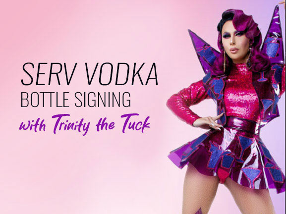Serv Vodka Bottle Signing with Trinity The Tuck