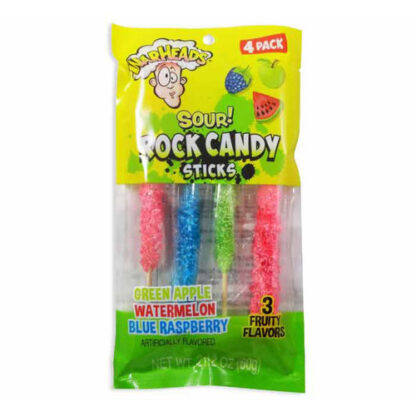 Zoom to enlarge the Warheads Assorted Sour Rock Candy Sticks Peg Bag 4ct