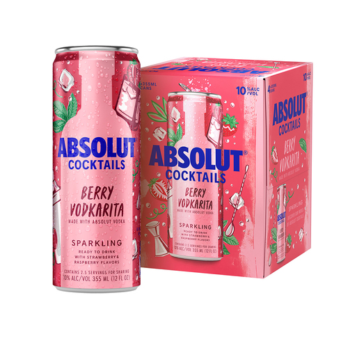 Zoom to enlarge the Absolut Cocktails &bull; Berry Vodkarita 4pk-12oz