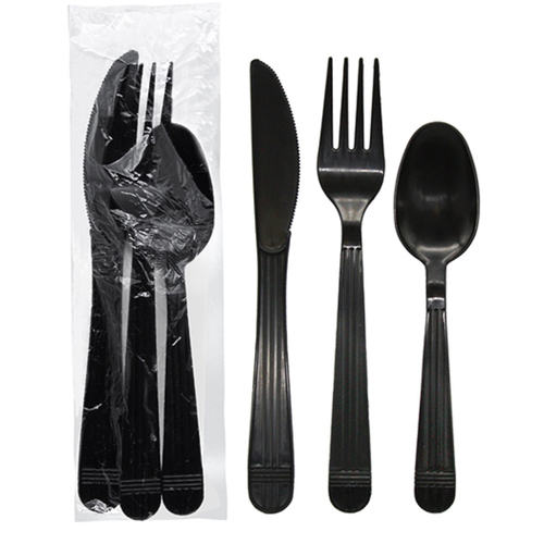 Zoom to enlarge the Party Essentials Heavy Duty Plastic Cutlery 3 Pc Individually Wrapped