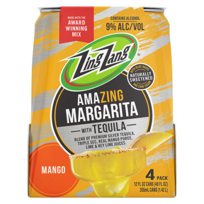 Zoom to enlarge the Zing Zang Cocktails • Mango Margarita 4pk-12oz