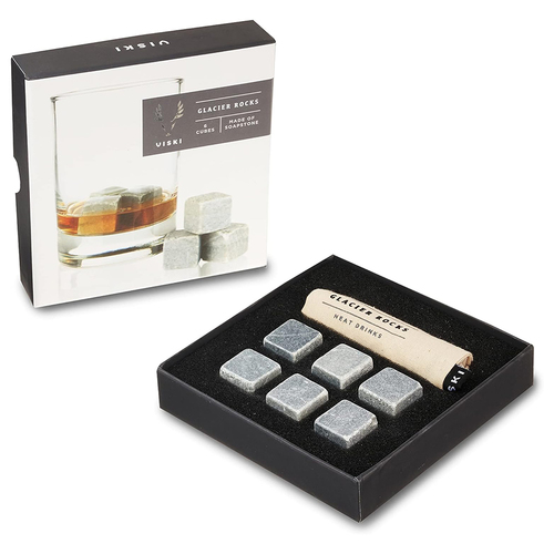 Zoom to enlarge the Viski Glacier Rocks Soapstone Chilling Cubes With Storage Pouch