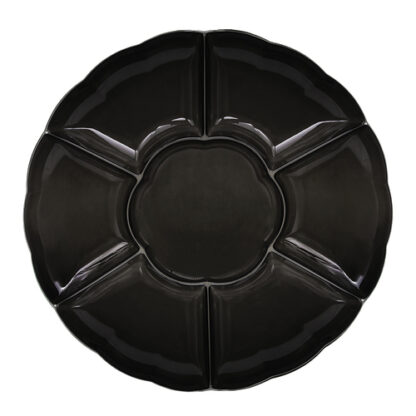 Zoom to enlarge the Party Essentials Black Round 7 Sectional Snack Tray