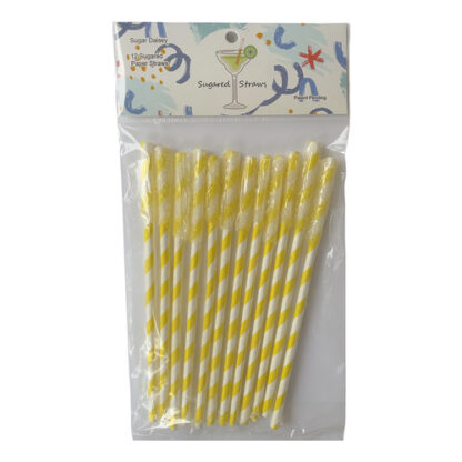 Zoom to enlarge the Sugared Paper Straw • Yellow & White Striped