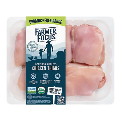 Zoom to enlarge the Farm Focus Thighs Boneless Skinless Frozen Chicken