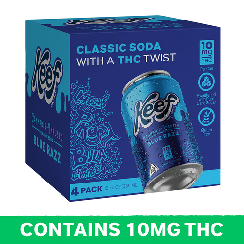 Zoom to enlarge the Keef Blue Razz Classic Soda 10mg Delta 9 &bull; 4pk Can