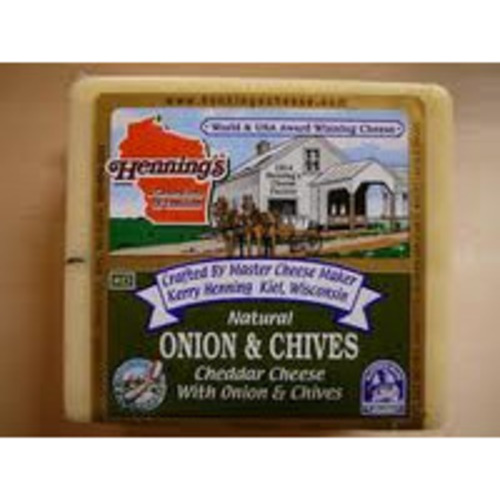 Zoom to enlarge the Henning’s Onion & Chive Cheddar 38lb