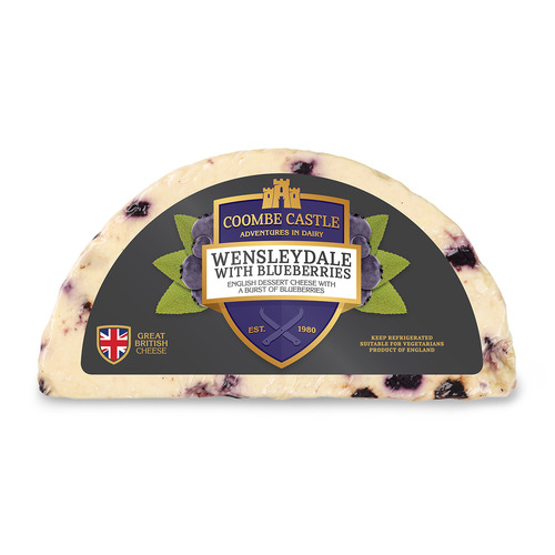 Zoom to enlarge the Coombe Castle Wensleydale with Blueberry No Wax