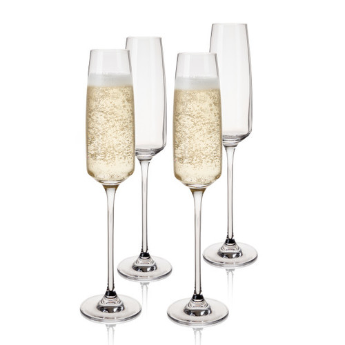 Viski Julien Crystal Champagne Flutes  5.75 oz Stems