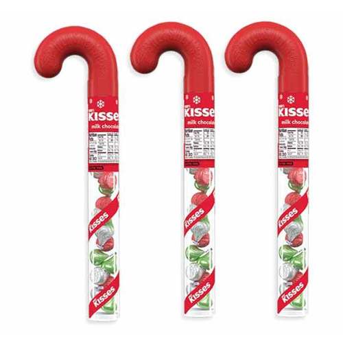 Zoom to enlarge the Holiday • Hershey Kisses Milk Chocolate Cane