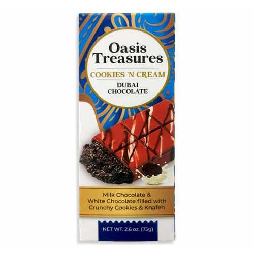 Zoom to enlarge the Dubai Treasures Dubai Cookies N’cream Chocolate Candy Bar