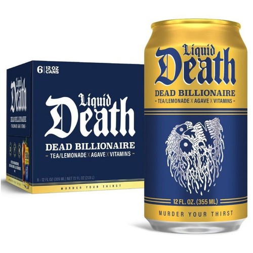 Liquid Death Ready To Drink Dead Billionaire Tea  12 oz 6 Pack